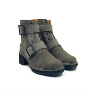 TIMBERLAND Kori Park Moto Boot Women's Casual Gray Black Fashion Shoe - Size 7